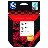 Original OEM Ink Cartridges HP 2x 46 BK + 46 Color (F6T40AE) (3-pack) for HP DeskJet Ink Advantage Ultra 4729 All-in-One
